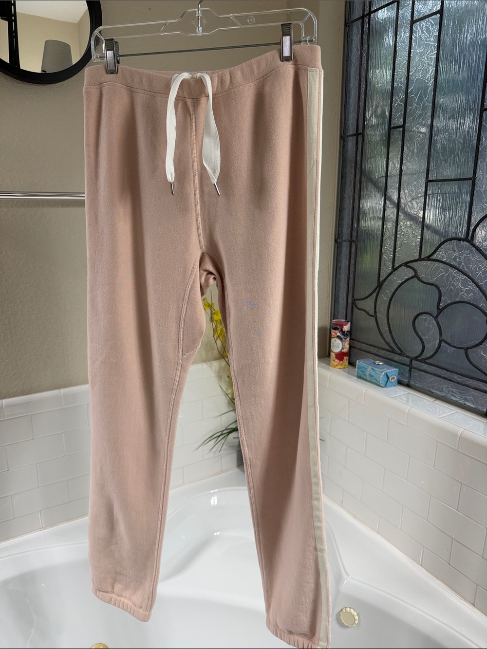 Rag & Bone Track pant Joggers . 100% cotton  . NEW with Tags. Pink and ivory